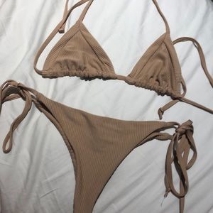 Frankie’s bikinis swim tan ribbed